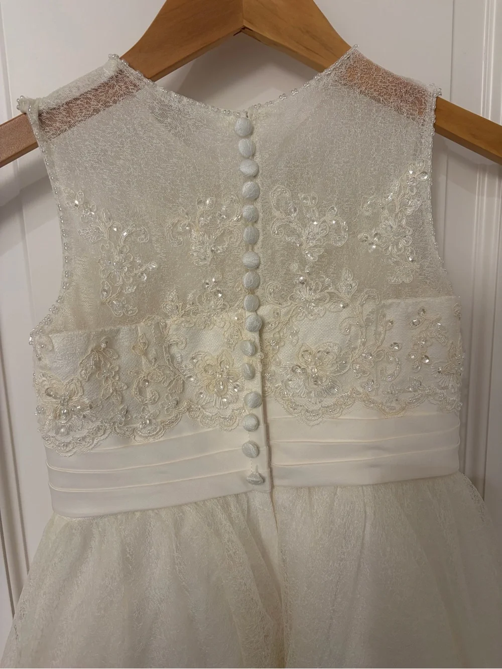 Ivory Lace Tulle Girls Party Dress